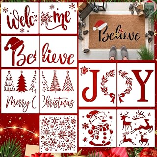 Christmas Stencils for Door Mats 23.6" Large Christmas Doormat Stencils for Crafts Reusable Holiday Stencil for Wood Window Glass Fabrics Decor