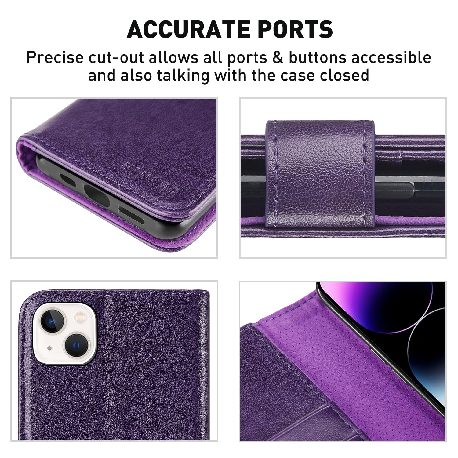 Funda Tipo Cartera Para IPhone 15 Pro De 6.1 Pulgadas, Magnética, 2 En 1 Desmontable Con Tapa Trasera Piel Con Bloqueo Rfid A Prueba De Golpes