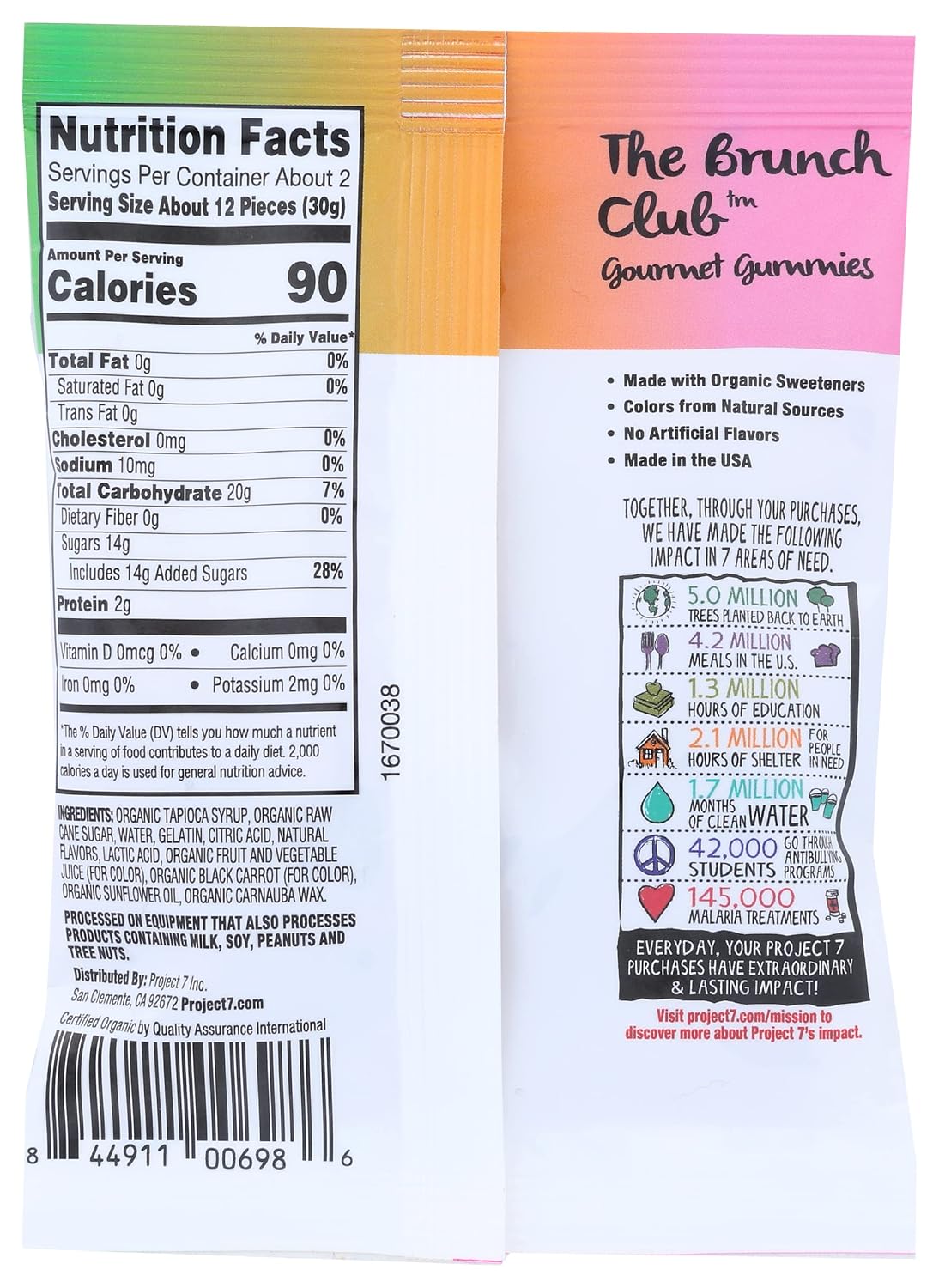 Project 7 Gummies - 2 oz. Pouches (Brunch Club Rose, 2 Ounce (Pack of 1))