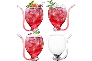 INFTYLE Vampire Cocktail Glass with Attached Straw