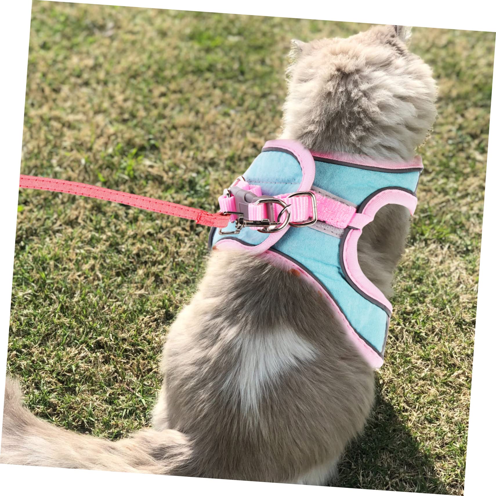 Happyyami 3sätze Reflektierendes Katzengeschirr Mit Leine Einstellbares Atmungsaktives Mesh-Design Für Sicheres Spazierengehen Mit Ihrem Kätzchen Für Outdoor-aktivitäten Leicht Und
