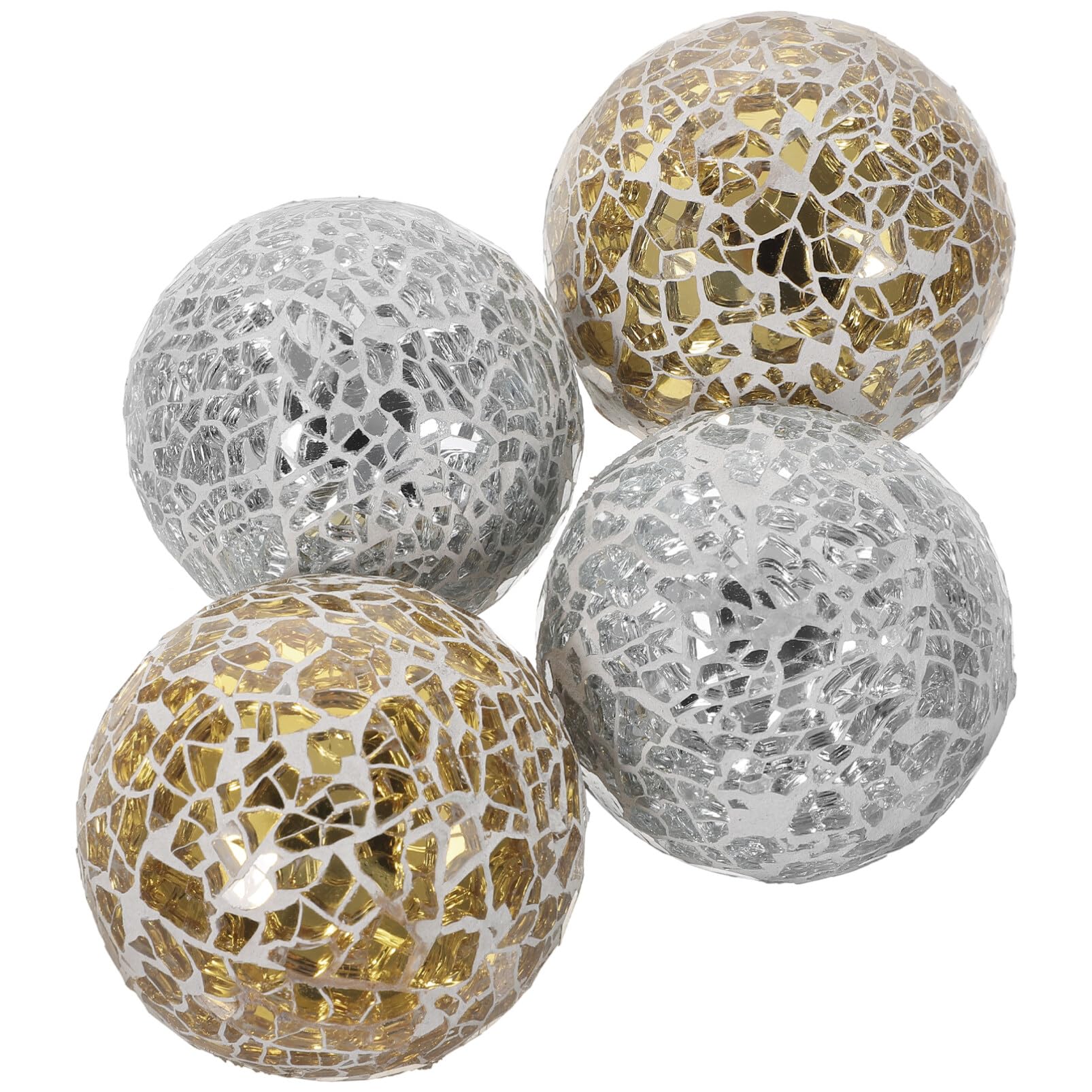 HOMSFOU 4pcs Ball Glass Ball Bowl Filler Glass Ball Crafts Cracked Ball Decorative Orbs Balls Decorative Balls Table Sphere Ball Glass Orbs Tablescape Decor Round Foam