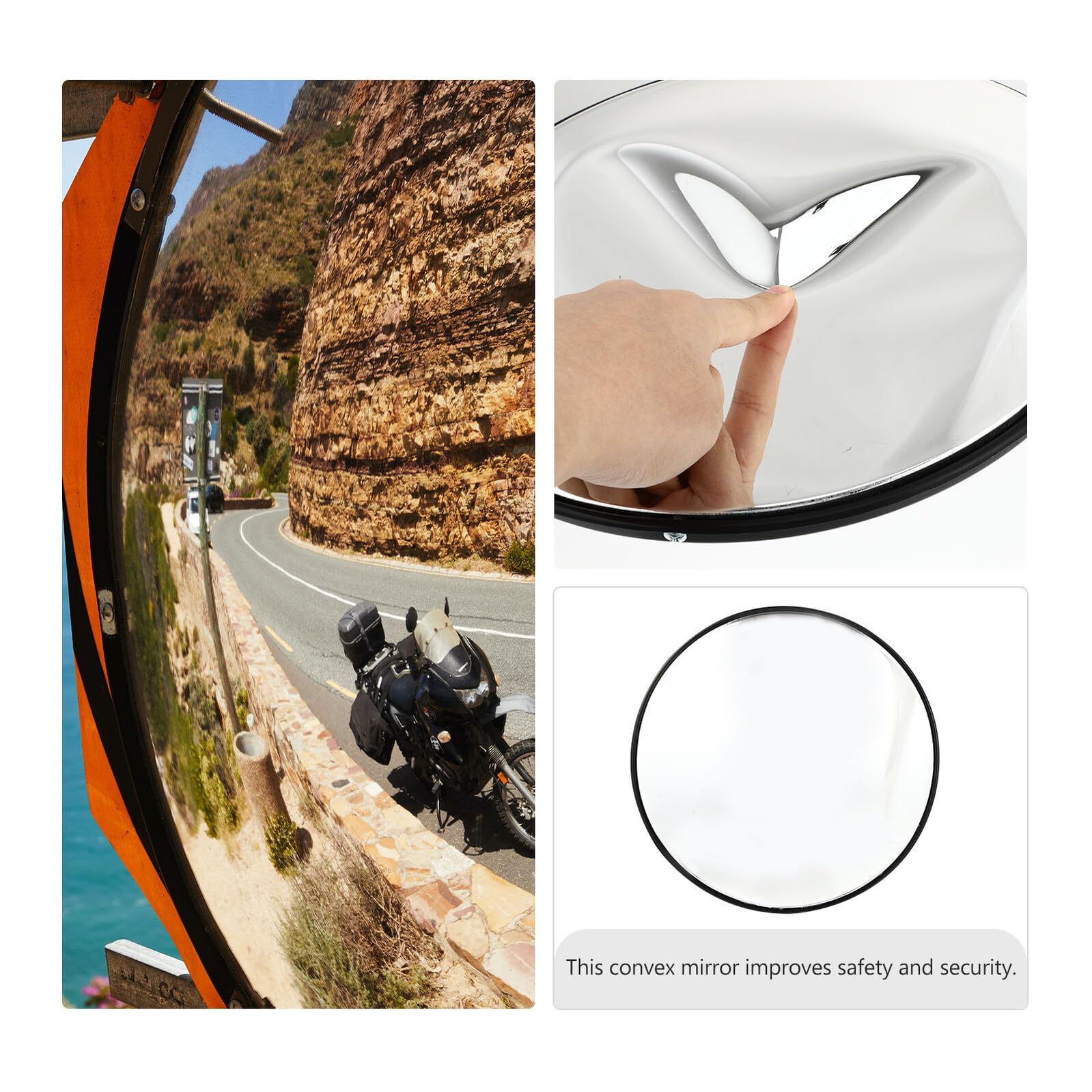 FOMIYES Miroir Convexe de 30 CM Noir en PP et PC Rétroviseur D’Angle Mort pour Sécurité Circulation Miroir de Signalisation Routière pour Garages Parkings et Supermarchés