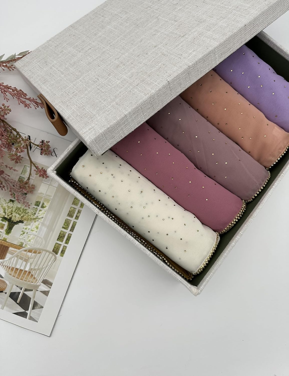 Hijab for Women Premium Chiffon Hijab Rhinestone Hijab Scraf for Women Muslim - Image 4