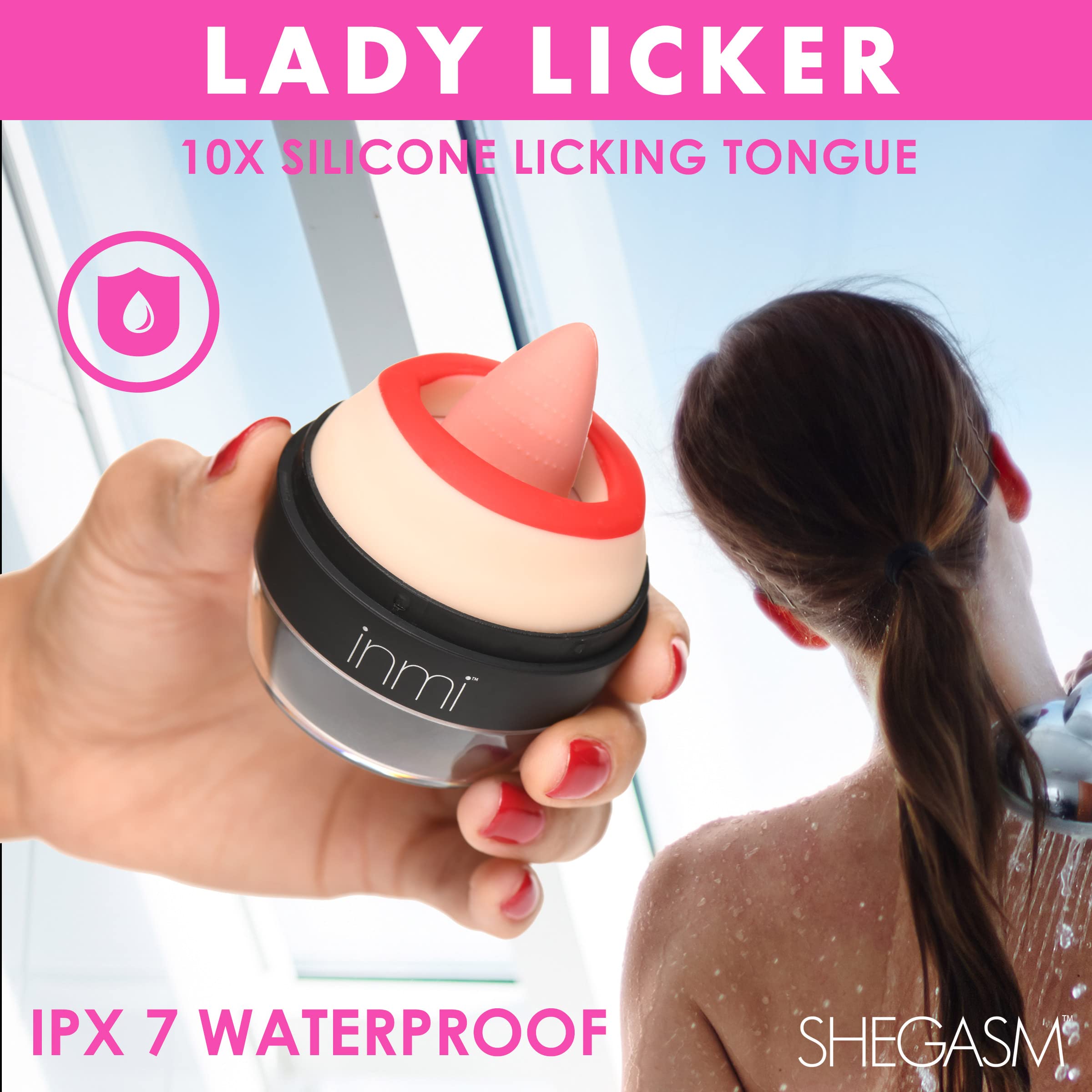 LICKGASM - Stimolatore clitorideo Lady Licker per donne e coppie, impermeabile e ricaricabile, 3 velocità e 7 modelli di leccatura in silicone di alta qualità, set da 3 pezzi, leggero