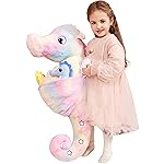 IKASA Giant Seahorse Stuffed Animal Plush Toy,30 Large Sea Horse Cute Jumbo Soft Toys,Huge Big Size Plushy Plushie with Two Babies,Gifts for Kids