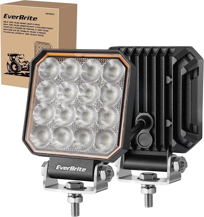 EverBrite LED Work Light, 12 V / 24 V, 2 Pieces, 25 W