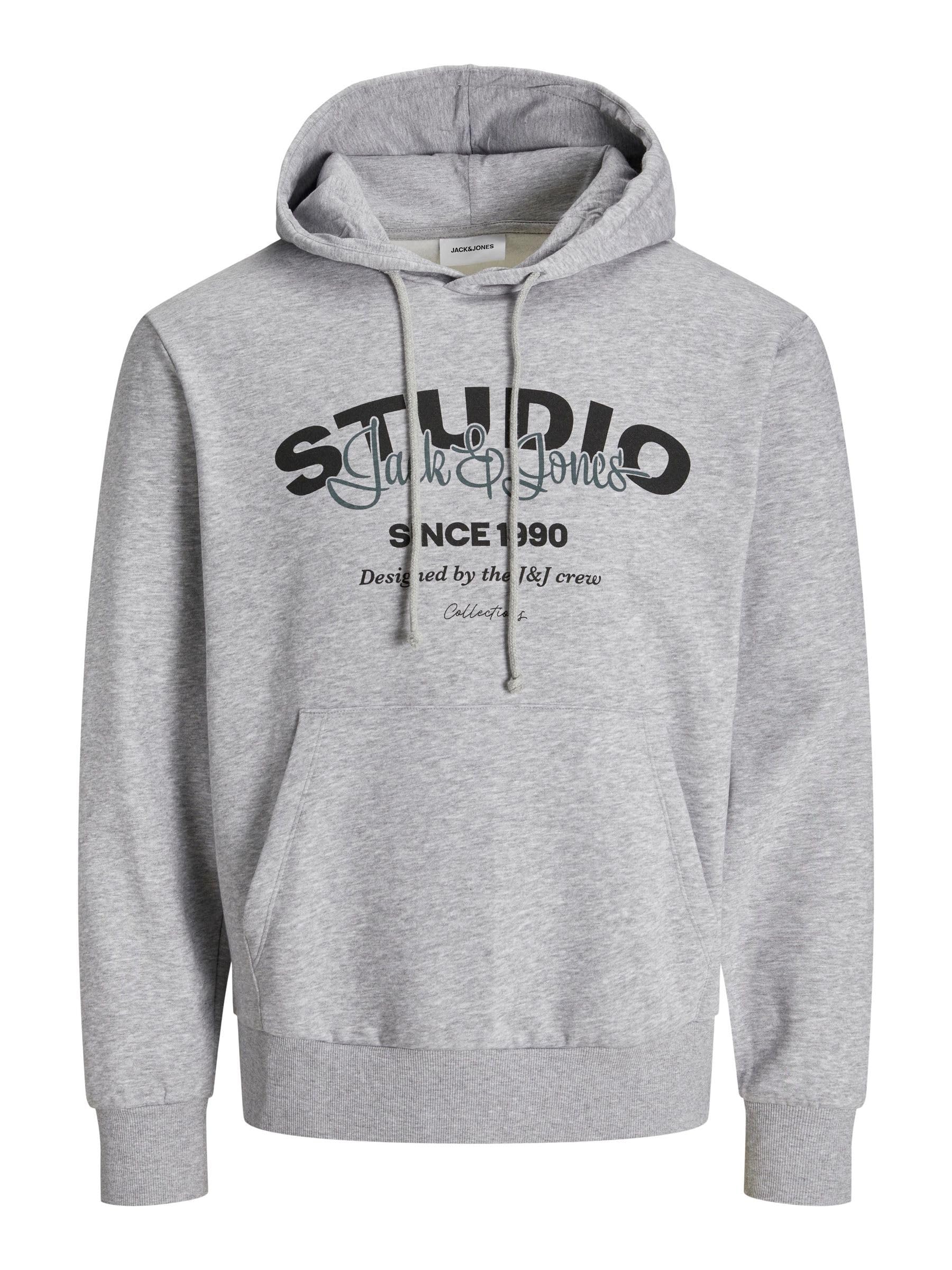 JACK & JONES Jjyuki Sweat Hood Bf, Light Grey Mix, XL