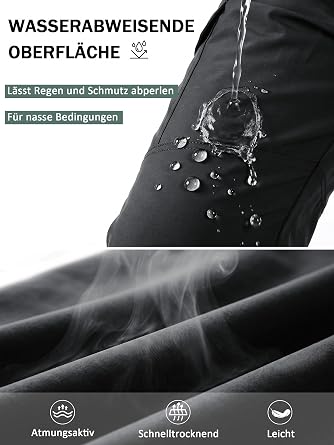 Aotoyou Men's Cargo Waterproof Hiking Trousers Quick Drying Outdoor Trousers Cargo Trousers Functional Trousers