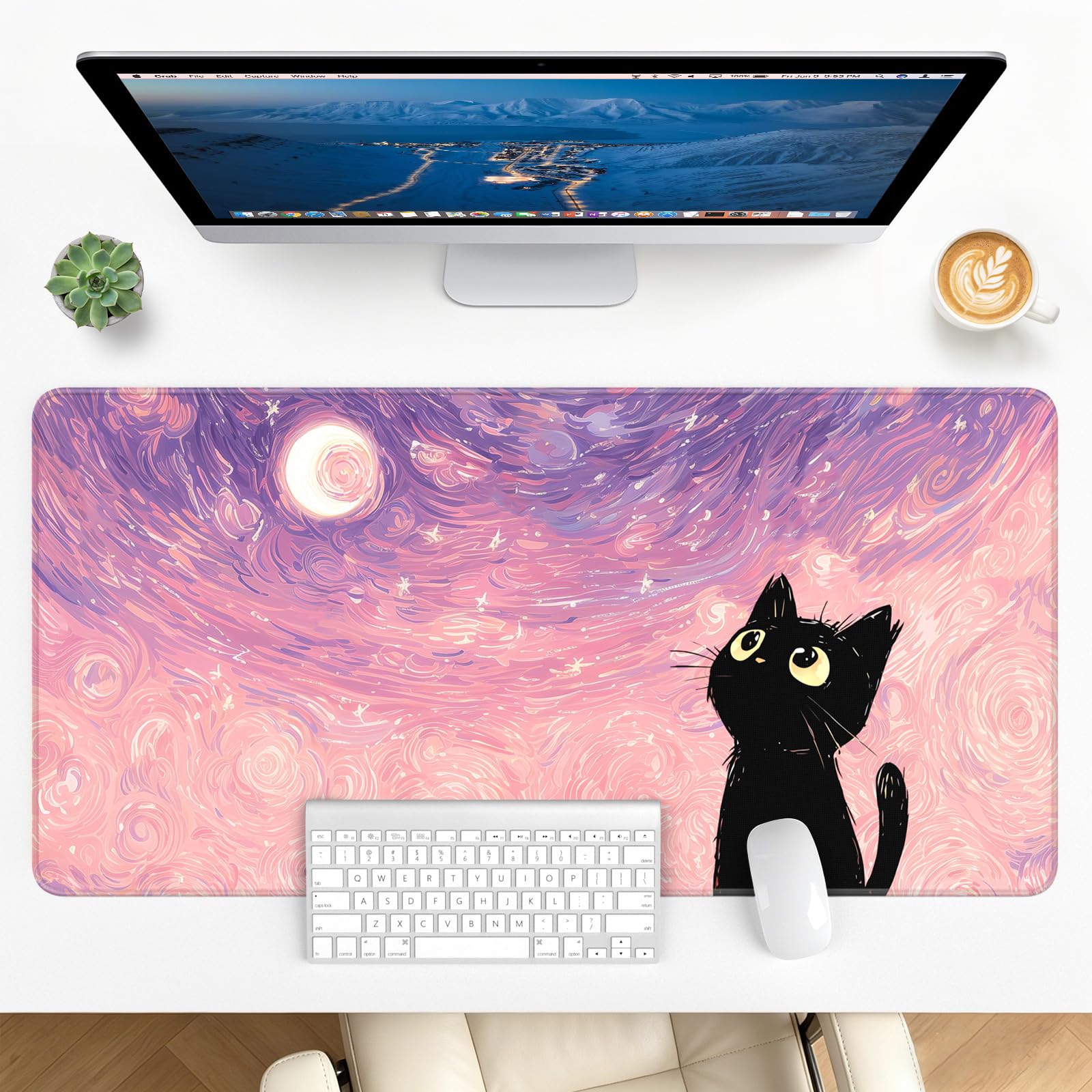 Stanploe Large Gaming Mouse Pad, XL Desk Protector, Non-Slip Base