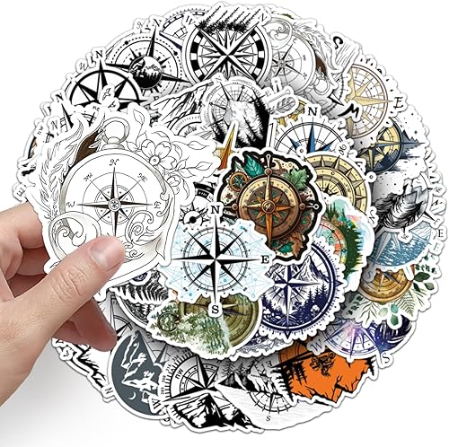 Miniatura 8 de 50 calcomanías de brújula (brújula)