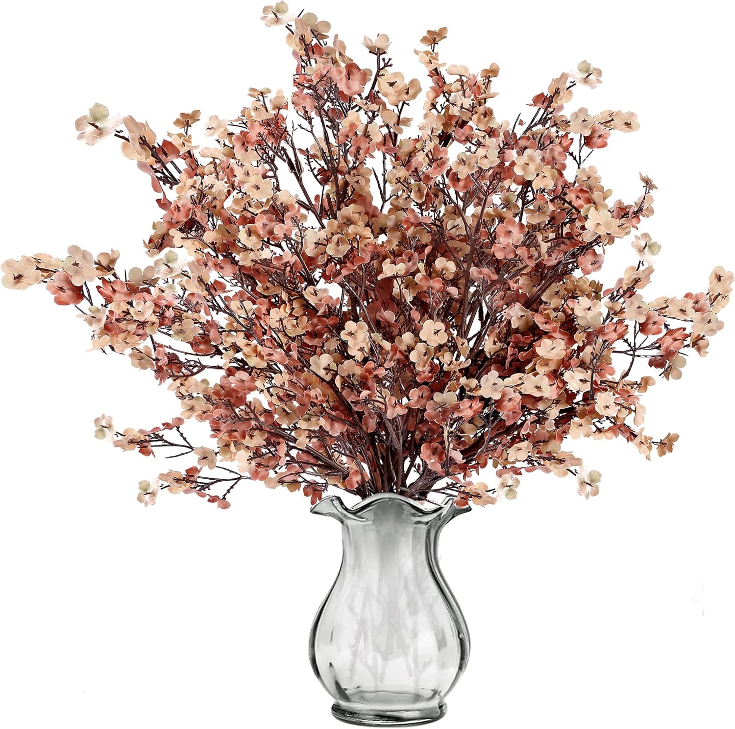 Sggvecsy 15 Pcs Babys Breath Artificial Flowers Gypsophila Bouquets Bulk Real Touch Fake Silk Flowers for Home DIY Floral Arrangement Table Centerpiece Fall Thanksgiving Autumn Decoration (Mixed) 15Pcs Double Color