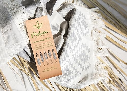 Miniatura 9 de Mebien - Toalla de baño turca para la playa, peshtemal de lujo para spa, piscina, baño, arena, juego de toallas de 100% de algodón para manta,