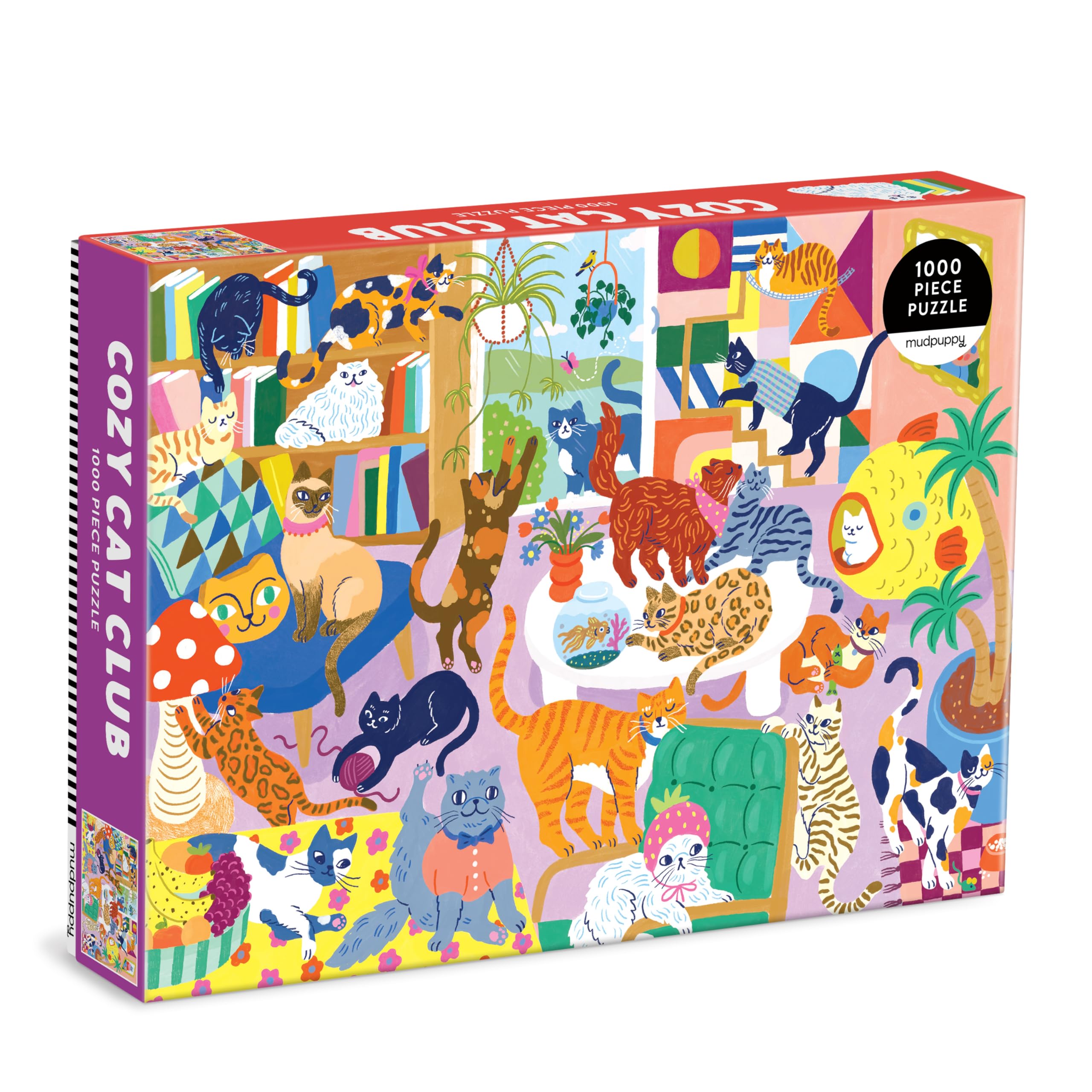 Mudpuppy Cozy Cat Club – 1000 Piece Family Jigsaw Puzzle with