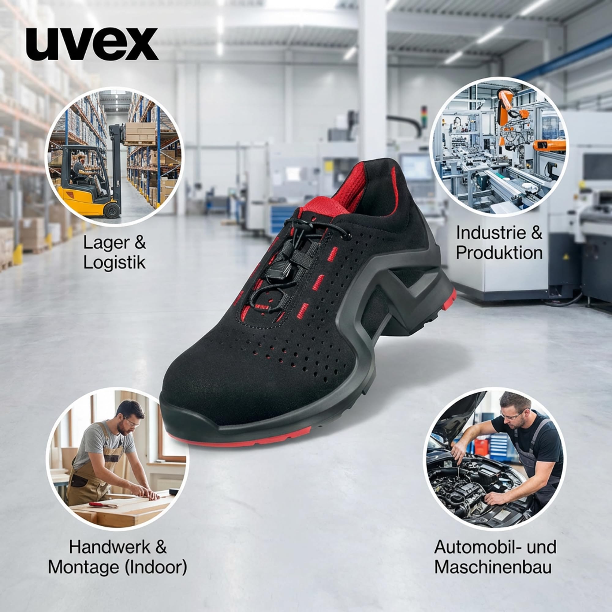 Uvex 1 Scarpe Antinfortunistica da Lavoro Industria e Edilizia S1 SRC - Nero