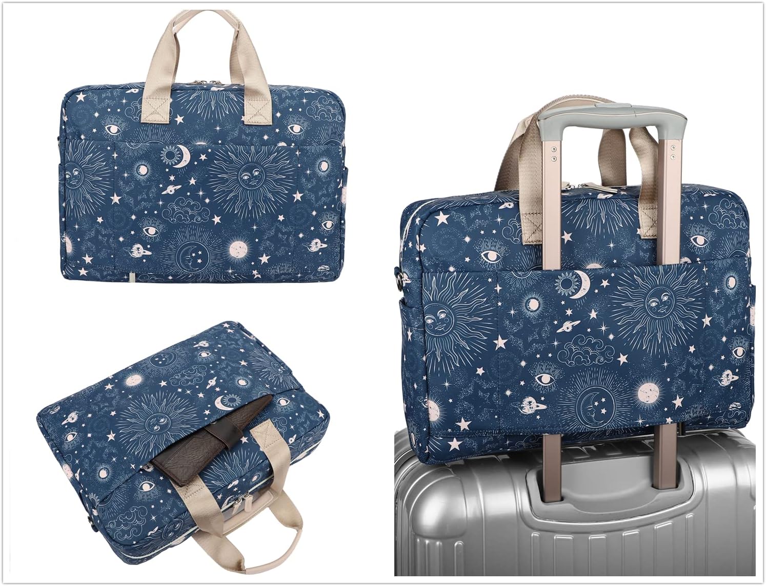 Laptop Briefcase, Water Repellent Multi-Functional Shoulder Messenger Case Bag For MacBook Pro 15 inch and 16 inch-16 inch Laptop(Sol de Mayo) - Image 4