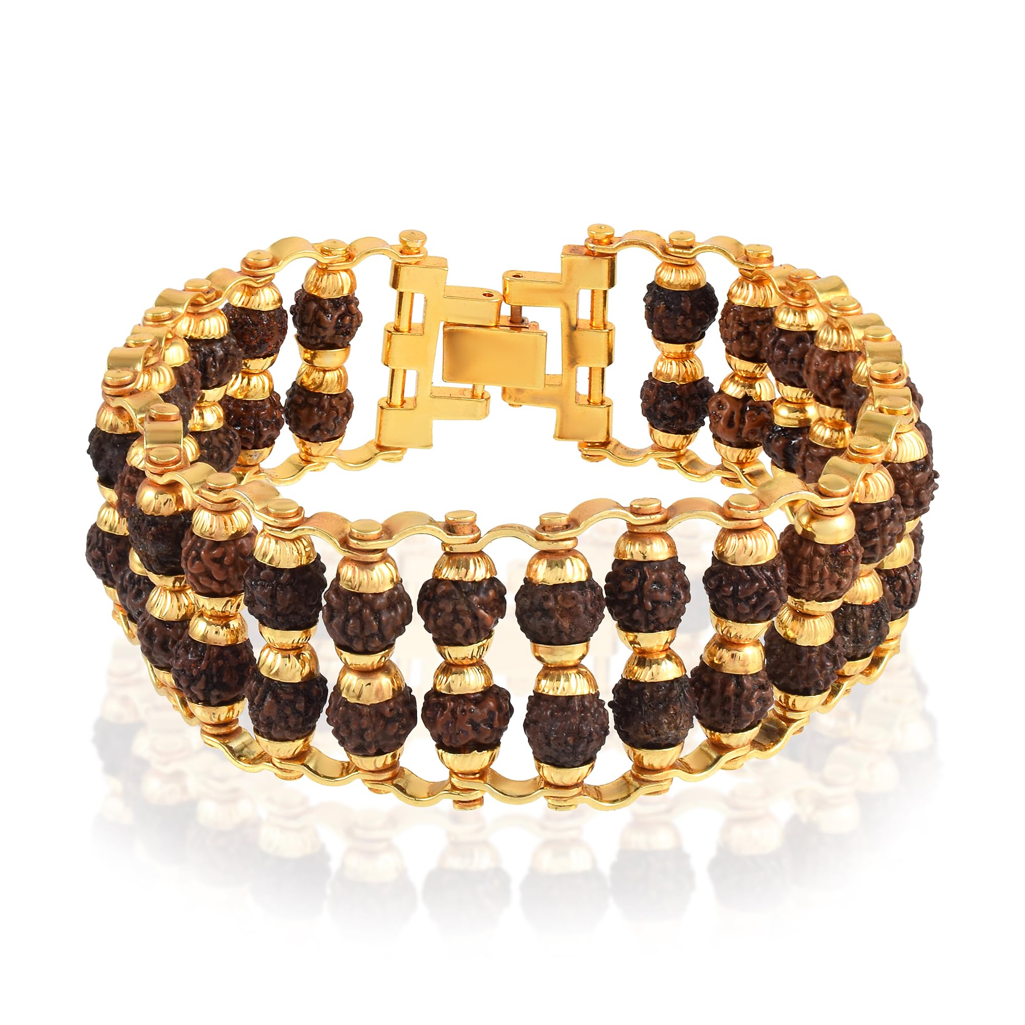 Superstore18 Gold Plated Modern Rudraksha Bracelet | 5 Mukhi Rudraksha | Double line Rudraksha Bracelet for Meditation and Yoga for Men and Women (SST8291BLNI) (B0CZTBRKP7) Amazon Price History, Amazon Price Tracker