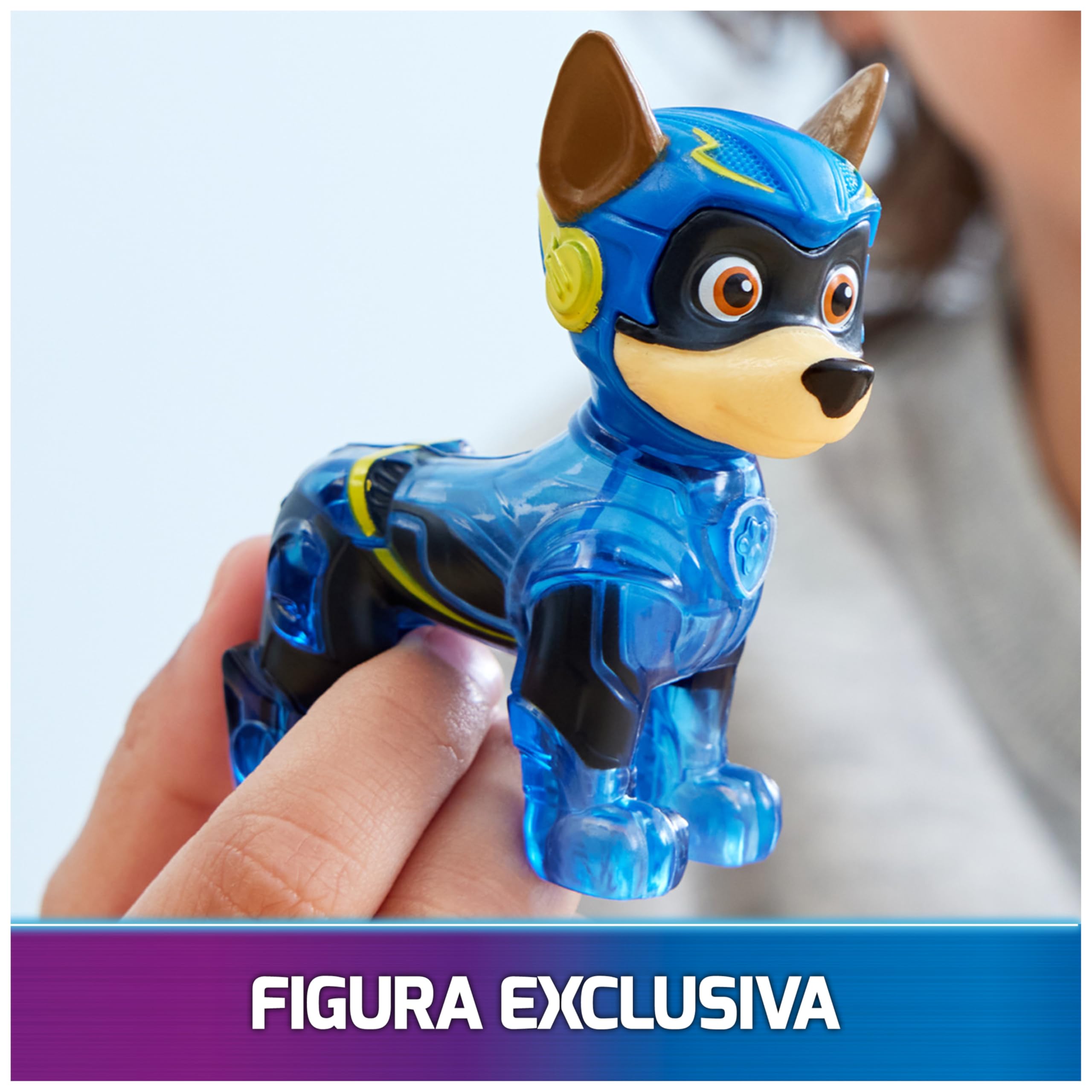 Paw Patrol Patrulla Canina - Figura Chase Y Coche DE Juguete con Luces Y Sonidos DE LA SUPERPELíCULA - 6067507 - Patrulla Canina Juguetes - Juguetes Niños 3 Años + - Regalo Niño 3 Años +