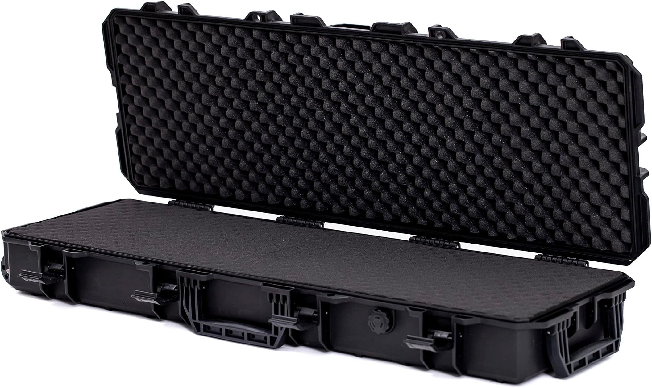 Black Extra Large All-Weather Precision Hard Rifle Case Waterproof Ultra Protective Gun Case with Intensive Foam Gun Case Wheels