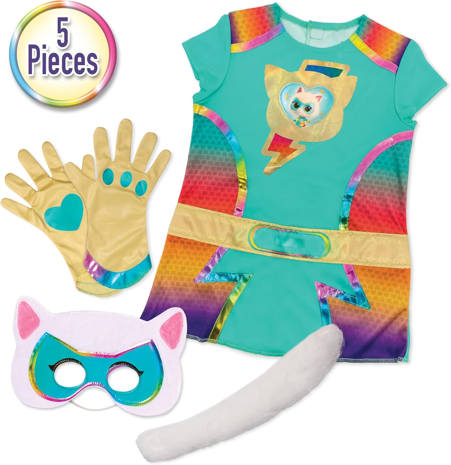 Disney Jr. SuperKitties Bitsy Super Dress Up Set, 5-Pieces, Pretend Play, Toy for Fans, Girls, Kids, Ages 3 and Up by Just Play, Kids Toys for Ages 3 Up by Just Play