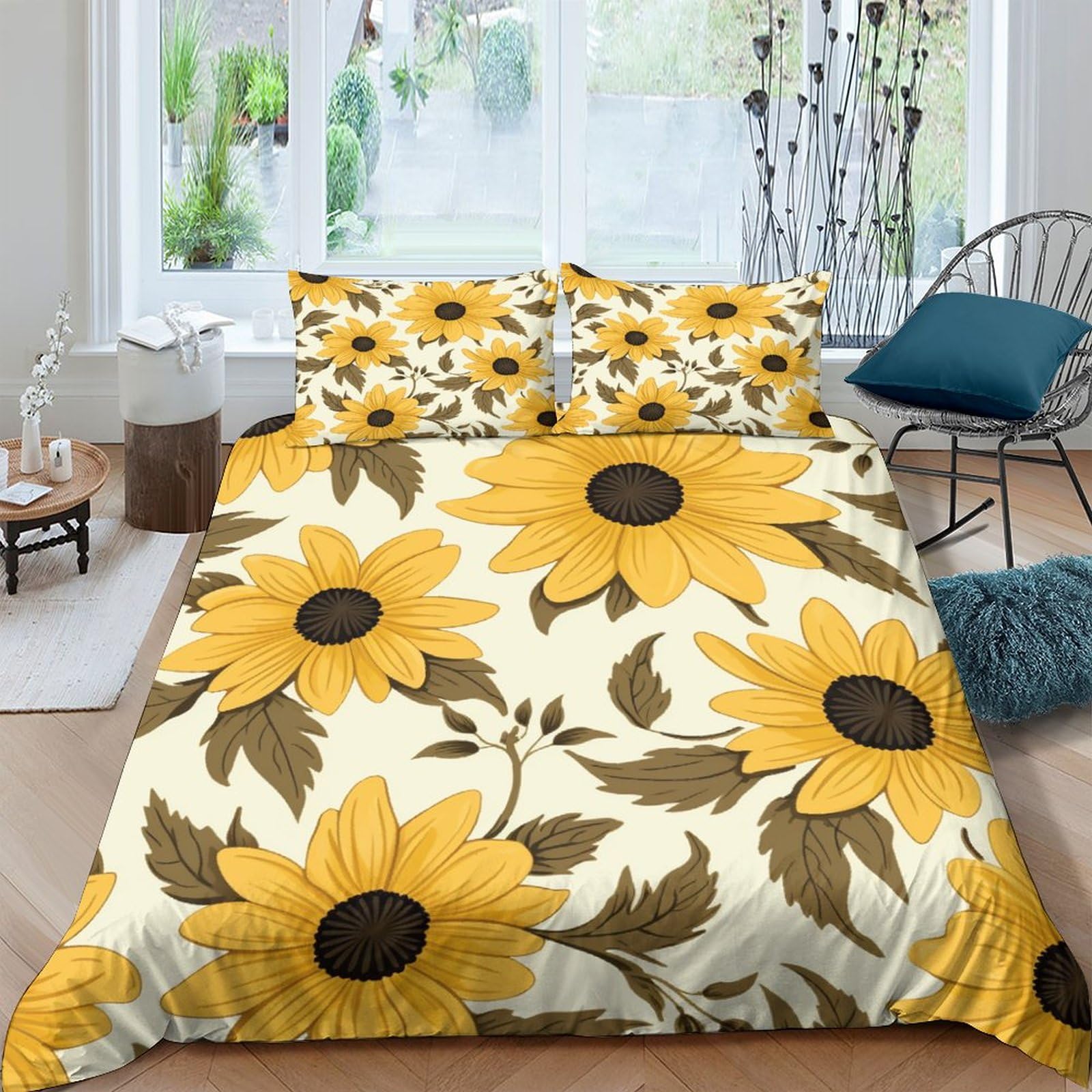 Housse de couette polycoton IOFEER anti-plis pour grand lit adulte enfant
