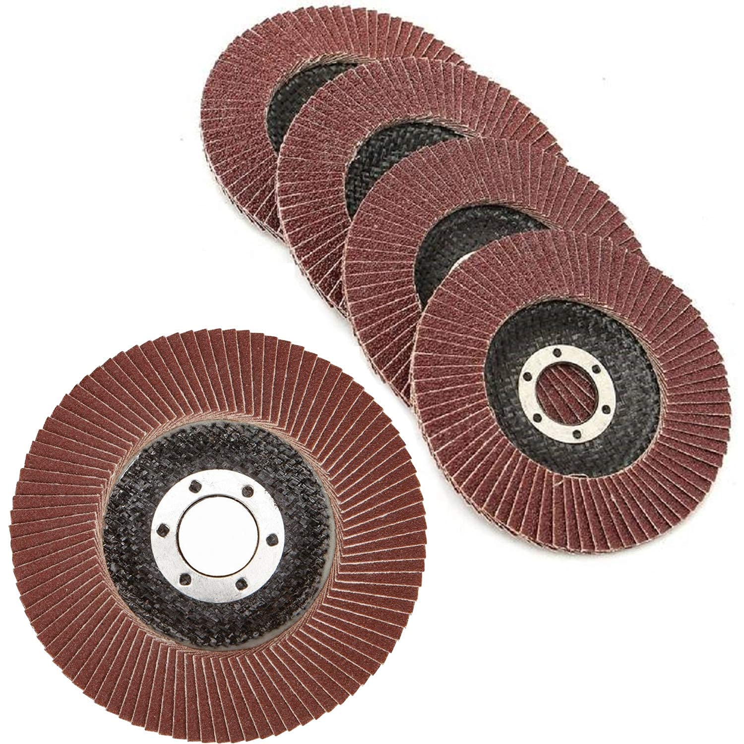 5pcs set of High Density 4" (100MM) Flap Disc/Polishing Disc For Angle Grinders (Grit 80 Pack Of 5Nos) Wood Cutter