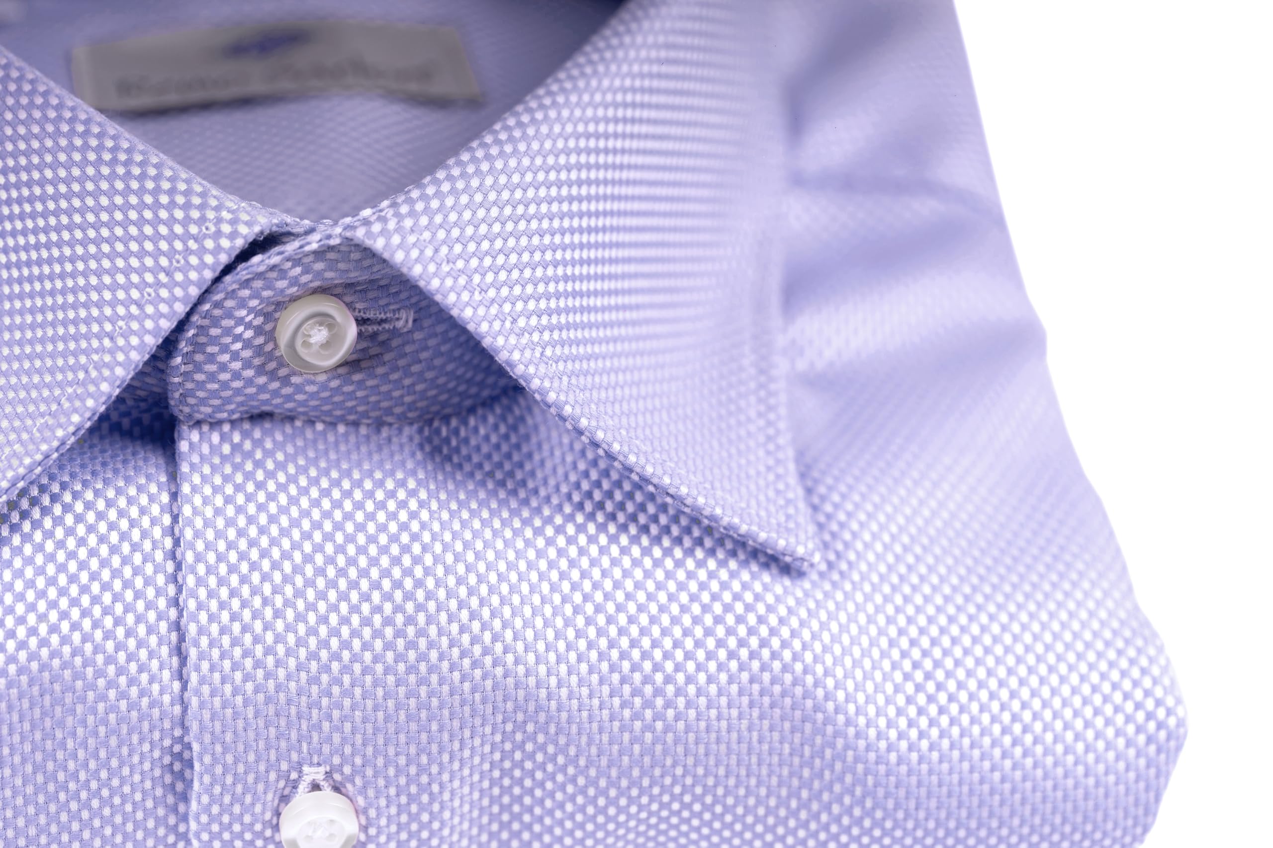 Chemise pour homme en coton Oxford uni, coupe régulière, manches longues, fabriquée en Italie. - Violet - 41