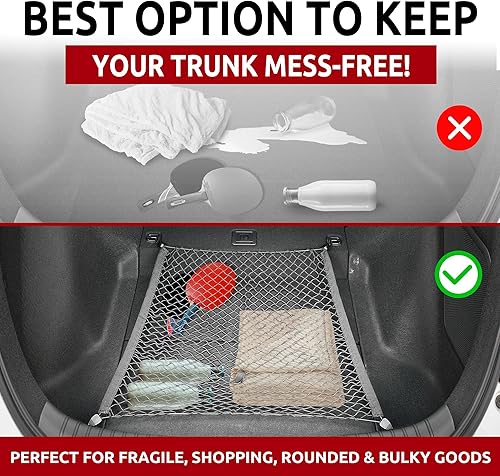 Miniatura 4 de Red de carga elástica para maletero para Honda Civic LX EX-L Touring 2022-2025 - Organizador y almacenamiento de maletero de alta calidad - Red de