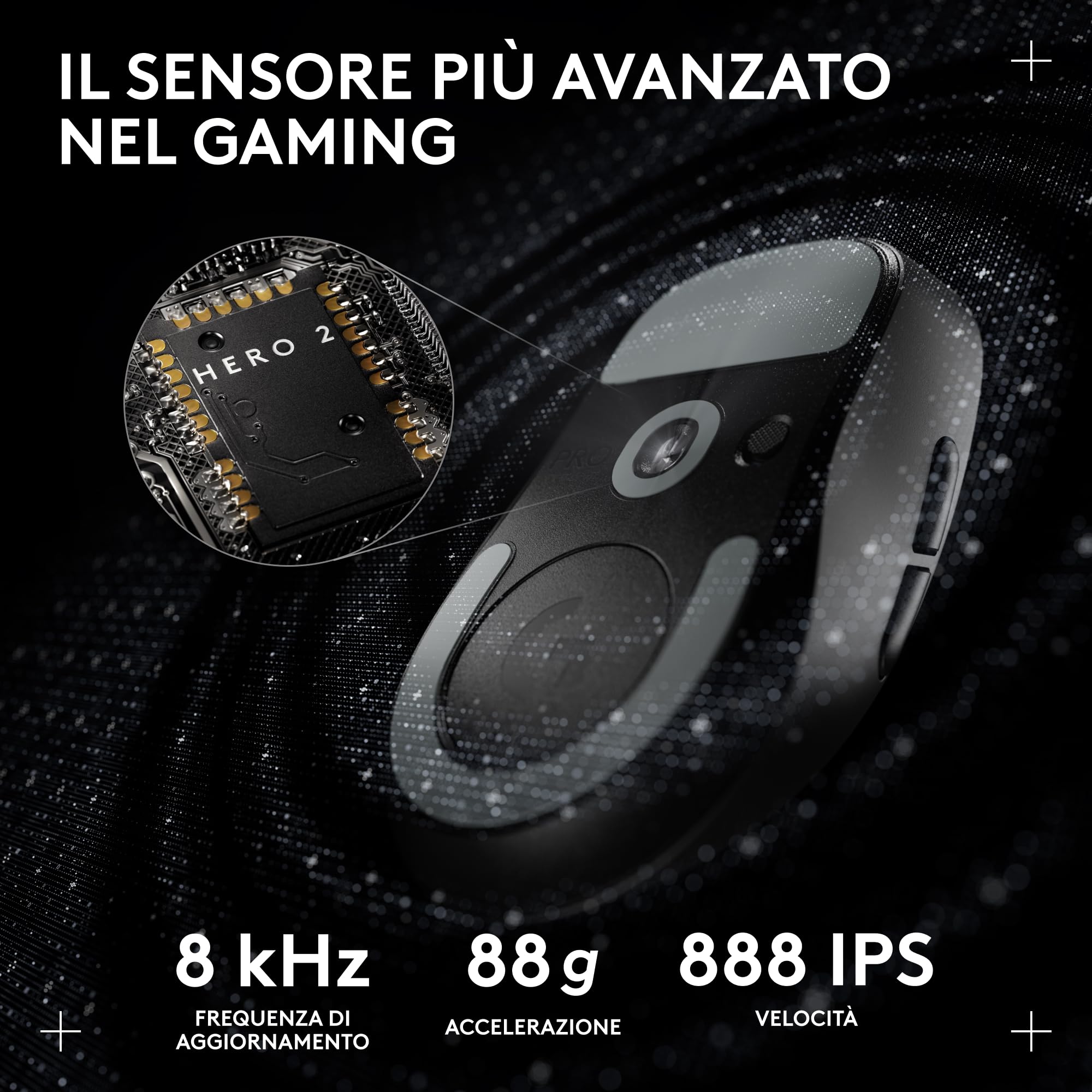 Logitech G PRO X SUPERLIGHT 2 DEX wireless gaming mouse, 60g pro-grade right-handed mouse with 5 programmable buttons, USB-C charging, 44k DPI sensor, up to 8 kHz polling for PC/Mac - Nero