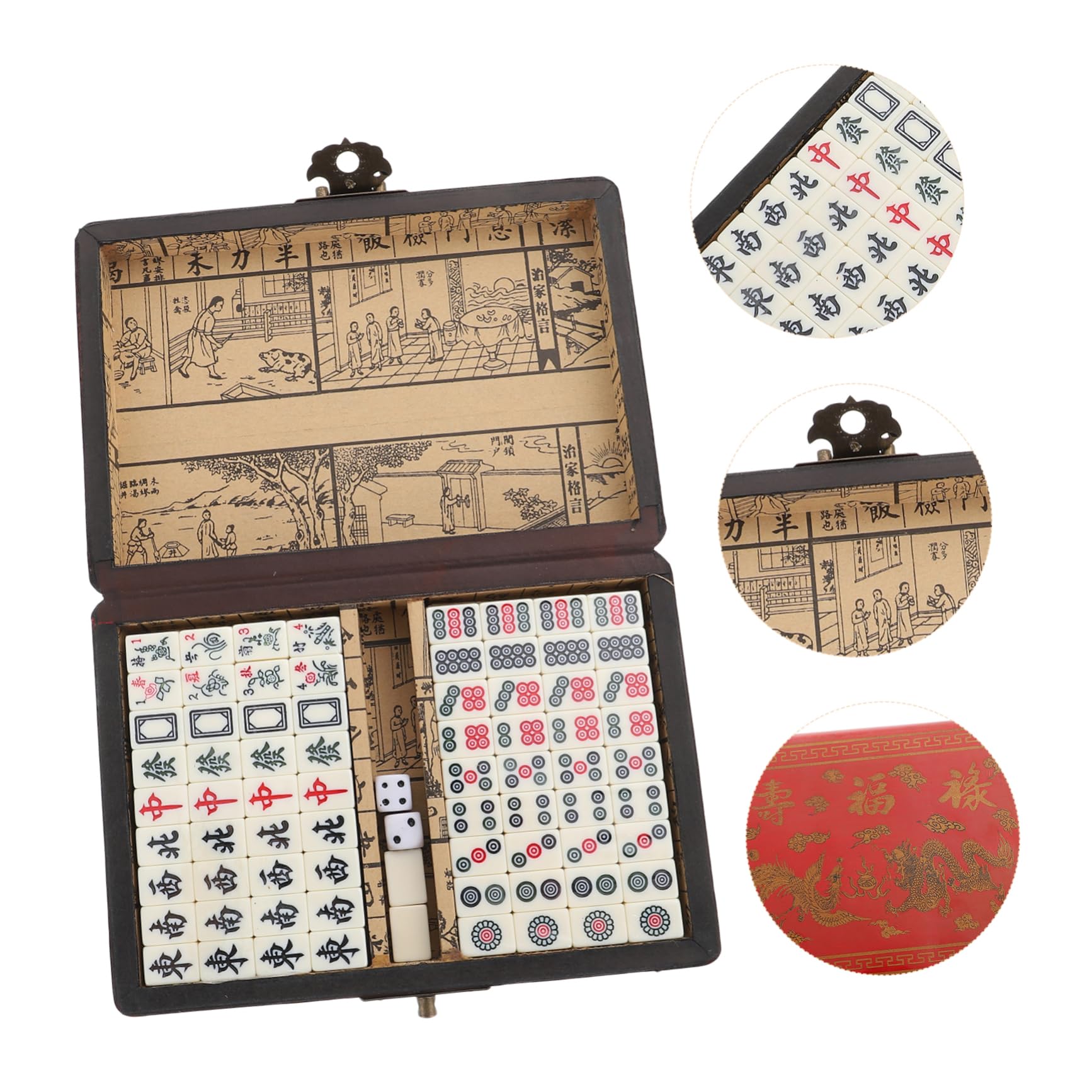 BESTonZON Tragbares Mahjong Set Klein Leichtgewicht Für Unterwegs Und Zuhause Robustes Material Kompaktes Reisespiel Für Familie Party Und Camping Praktisch Und Langlebig Mahjong Spielzeug