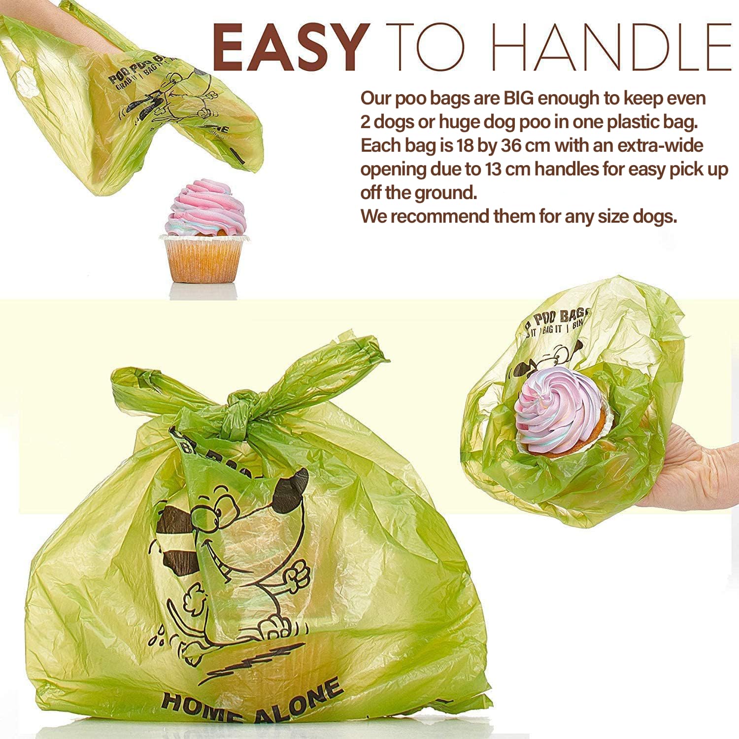 Dog Poo Bags - 310 Extra Strong Leak-Proof Dog Poo Bags with Tie Handles, Large Unscented, Not on Rolls, 36 x 18 cm - Image 3
