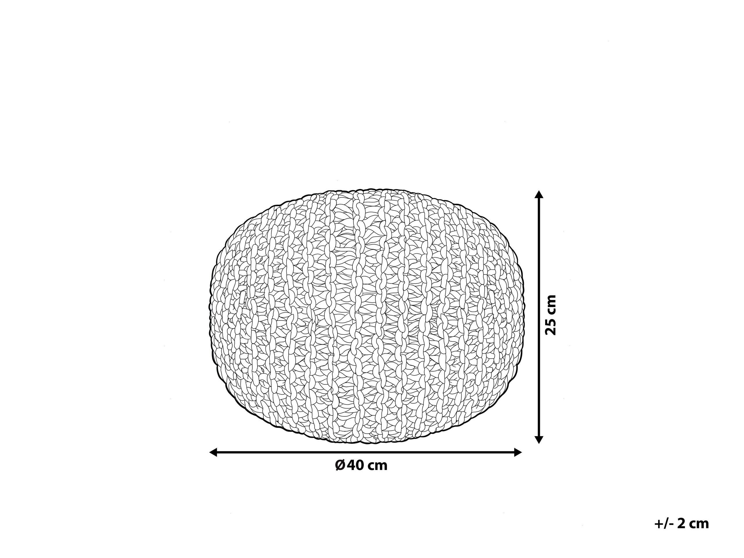Puf podnóżek otomana bawełniany 40 x 25 cm pleciony dziergany beżowy Conrad