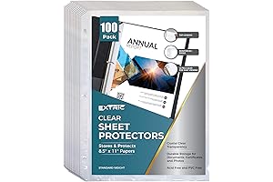 100 Count Top-Loading Three Ring Binder Sleeves