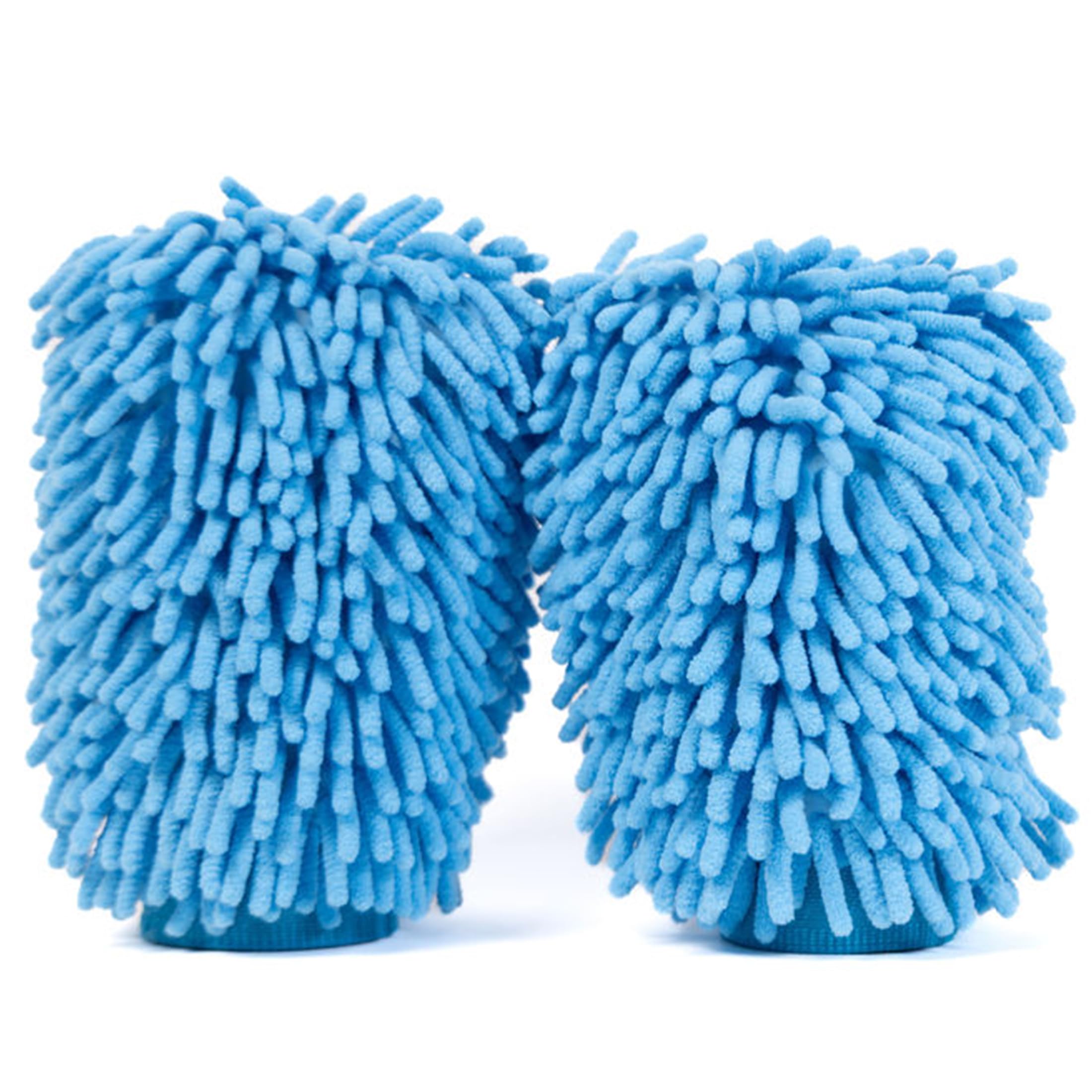 [2 pack] – Manoplas de lavado de coche (doble cara, microfibra, gruesas y muy absorbentes), guantes de lavado multiuso de talla única, sin pelusas, antiarañazos, para uso en mojado o seco