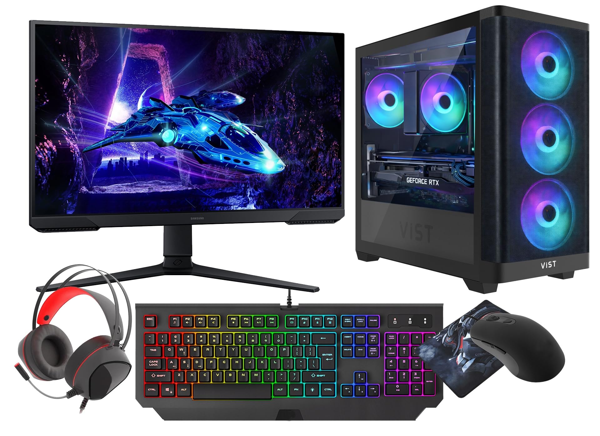 VIST PbE PC Gaming Core i5-14400F - Ram 32GB - RTX 5060 - SSD 1TB M.2 - LCD 24" 180Hz - W11 Pro