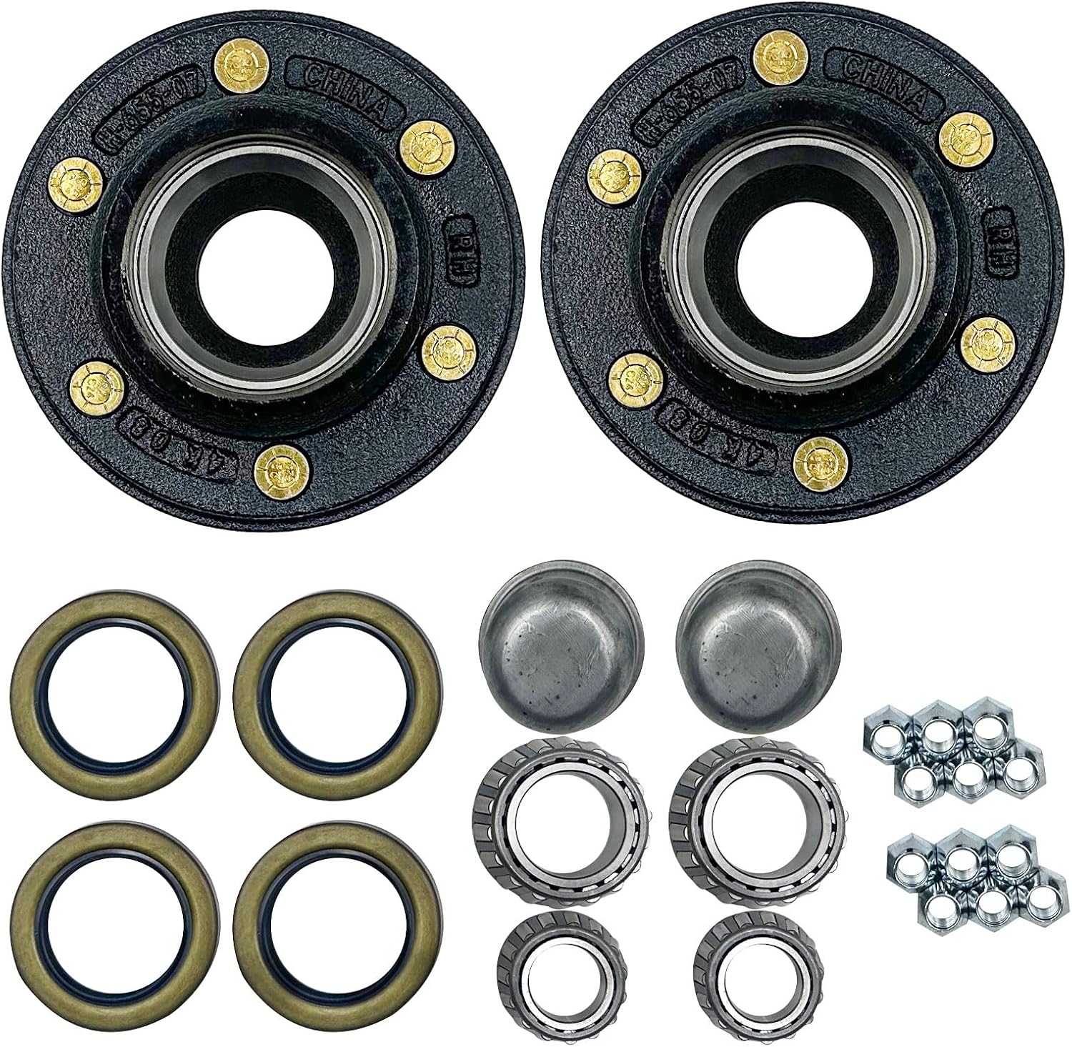 dreamdragon 2Pcs 8-Hole, 6.5" Bolt Circle Idler Hub Kits for 7,000 lb Trailer Axle