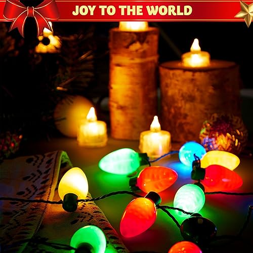 Miniatura 5 de JOYIN Paquete de 2 accesorios de Navidad, collar de Navidad con 9 bombillas y diadema de Navidad con 4 bombillas, suministros de accesorios de