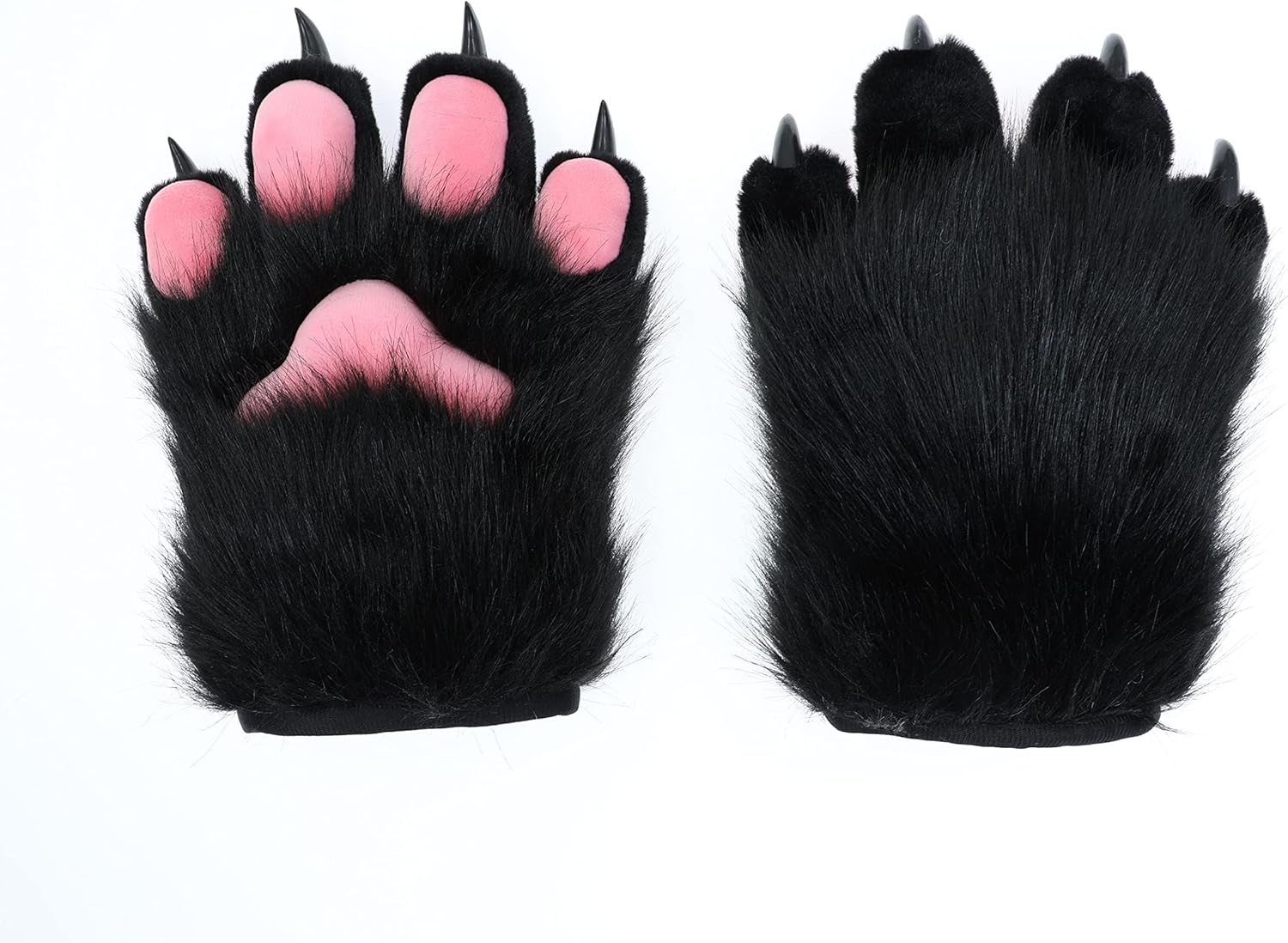 ケモノ手袋・ホワイト　黒い肉球　爪あり ケモノ手袋・ホワイト 黒い肉球 爪あり