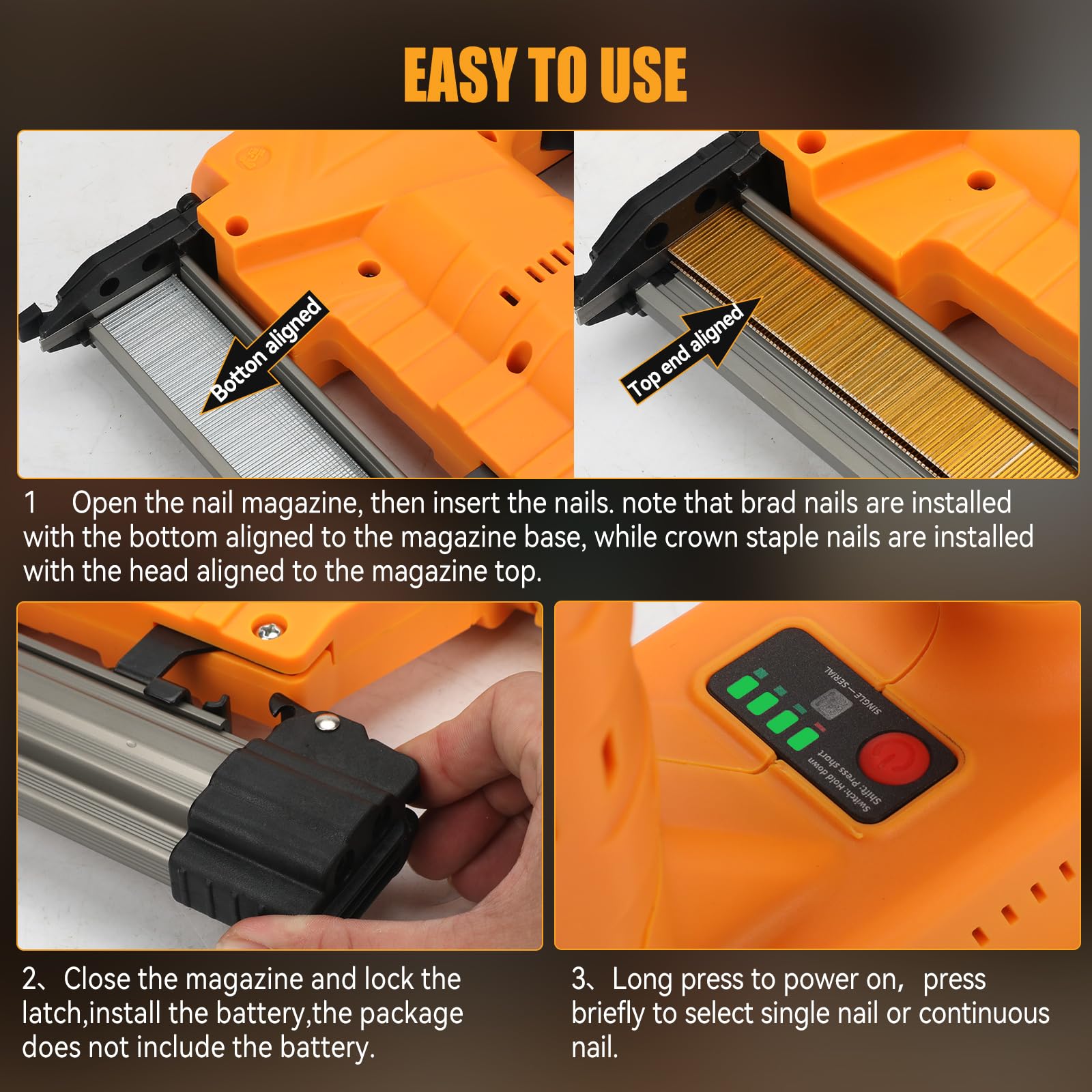 Chiodatrice senza fili da 18 GA per Dewalt 18 V batteria (senza batteria), 2 in 1 senza spazzole, pistola per unghie, pinzatrice, chiodatrice con 1000 chiodi e 1000 punti metallici, per progetti fai