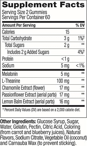 Miniatura 9 de OLLY Gomitas de dormir extra fuertes, soporte para dormir ocasional, 5 mg de melatonina, L-teanina, manzanilla, bálsamo de limón, ayuda para dormir,