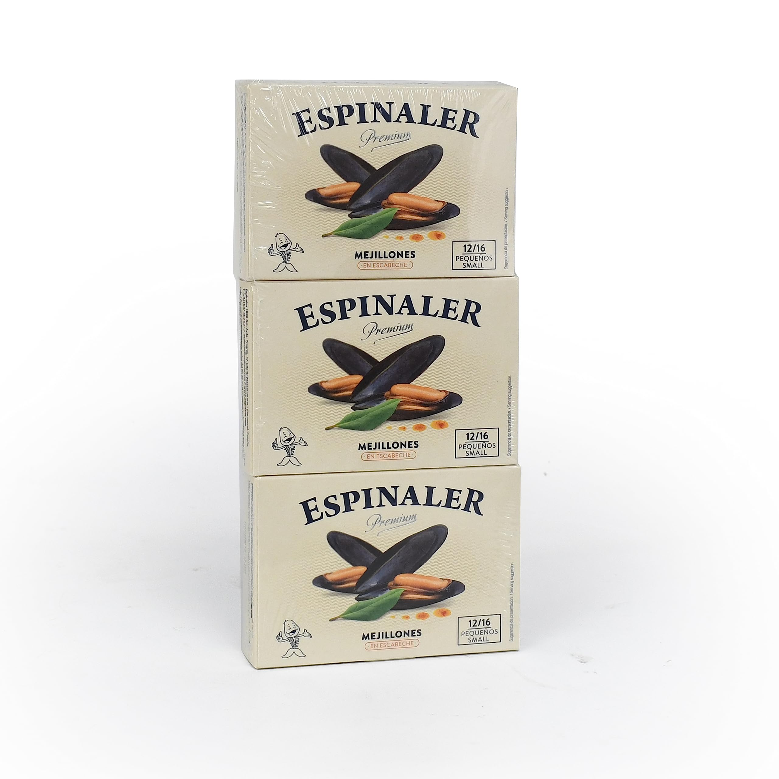 Espinaler Mejillones Premium en Escabeche Pack 3 Latas 12-16 Piezas Conservas Gourmet
