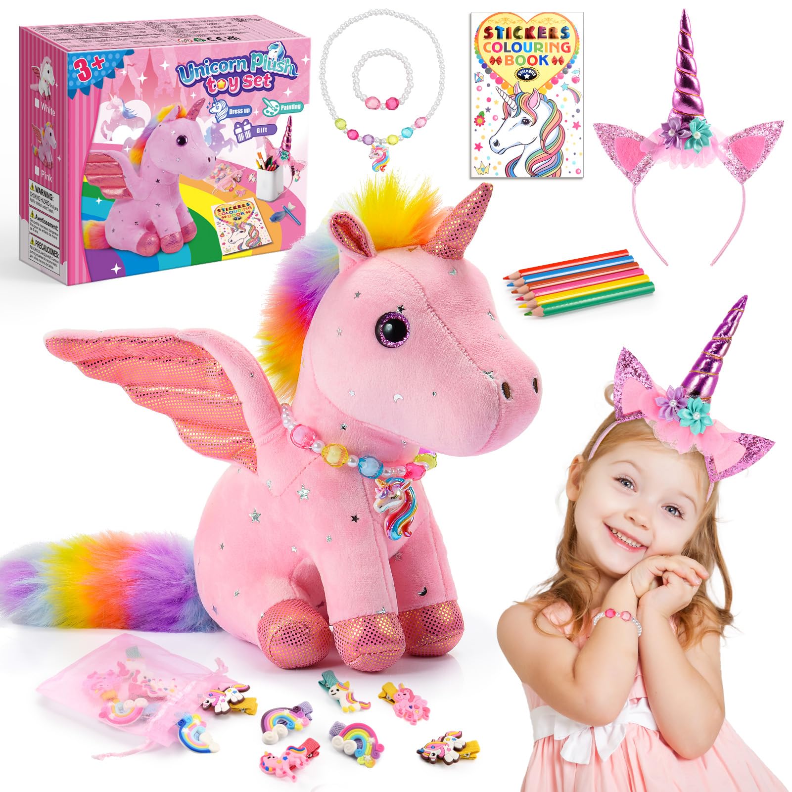 EUCOCO Einhorn Kuscheltier Geschenkset