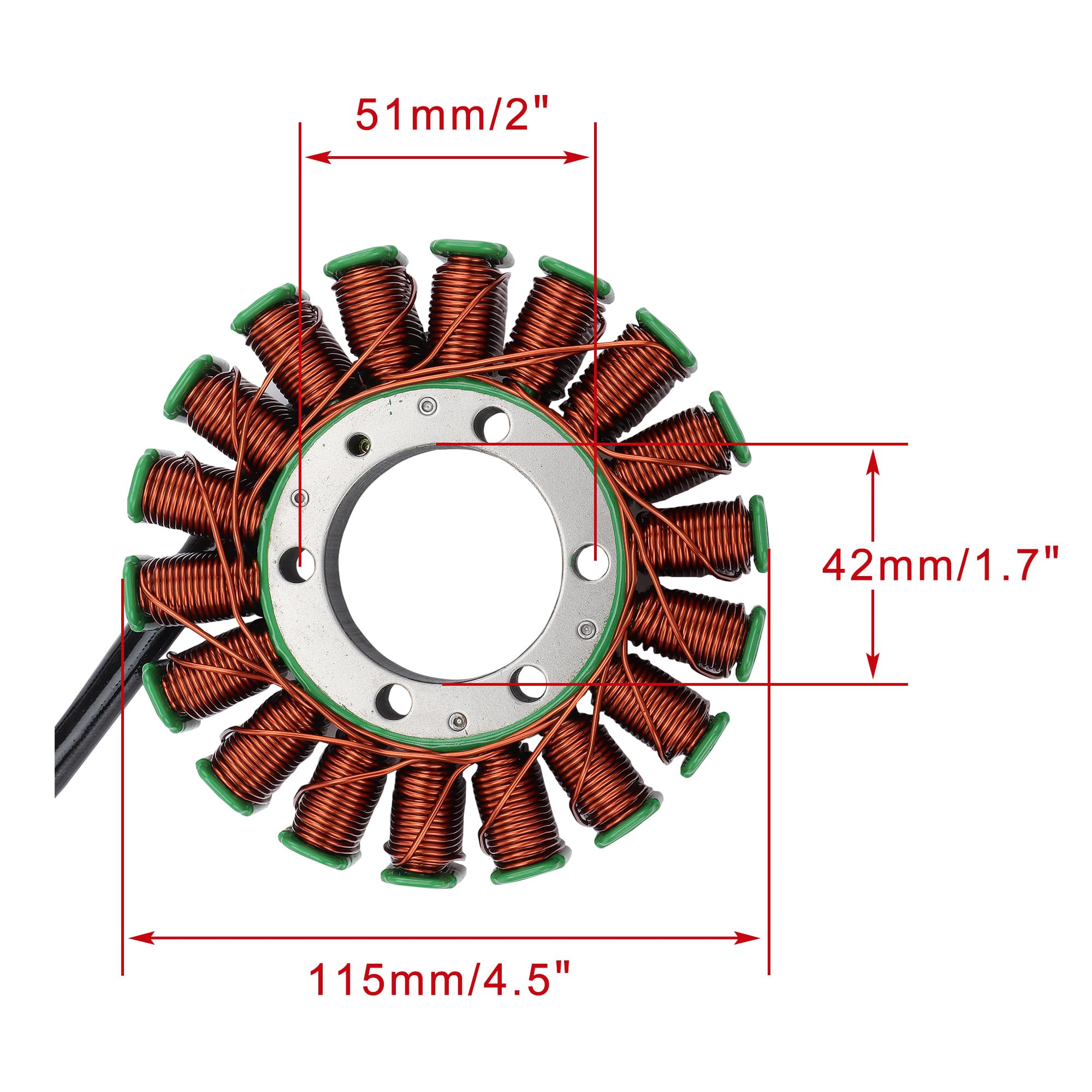 WOOSTAR 18 Bobinas 3 Cable Estator Magneto Reemplazo para Triumph Speed Triple Sprint GT ST Tiger 1050 Daytona 955i OEM T1300111 T1300509 T1300510 T1300507 Motocicletas