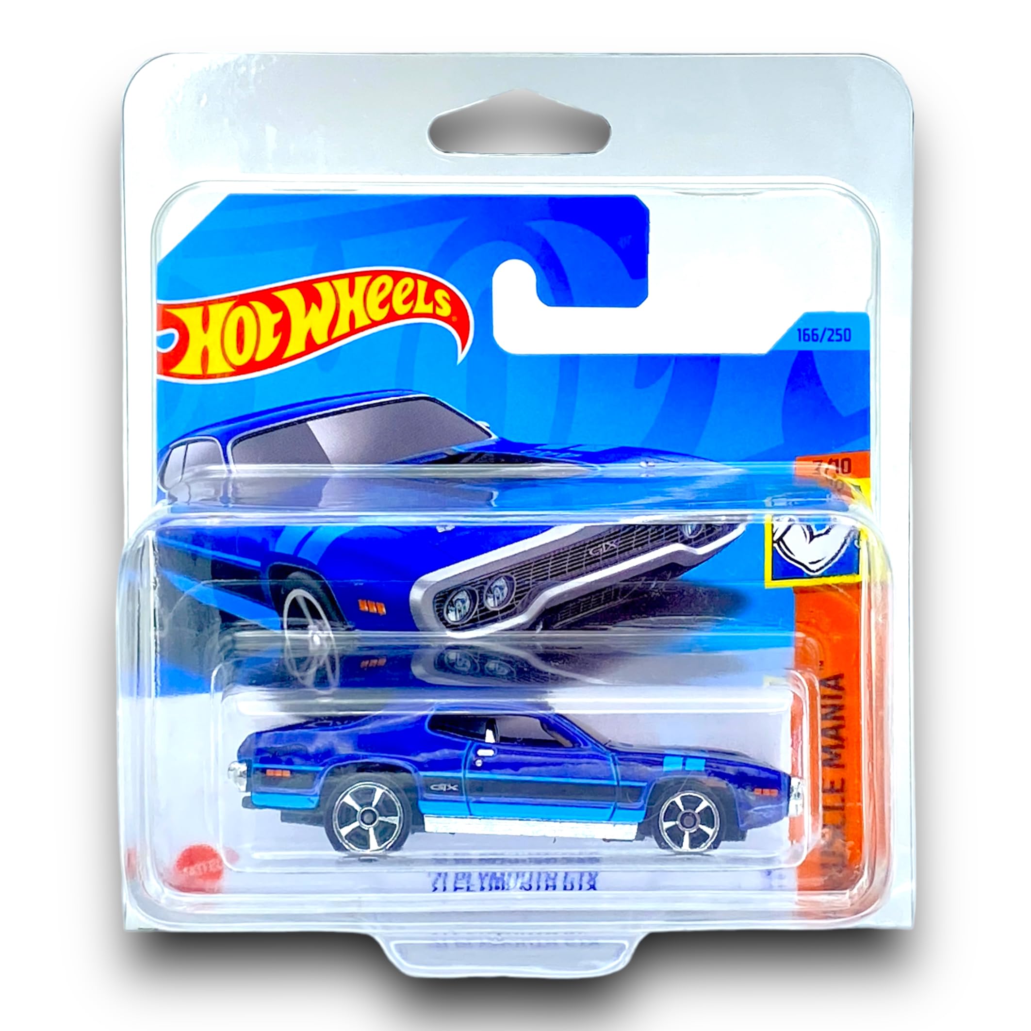 Hot Wheels '71 Plymouth GTX (Dark Blue) 7/10 Muscle Mania - 2023-166/250 (Short Card) - COMES IN A KLAS CAR KEEPER PROTECTIVE COLLECTORS CASE - HKK91