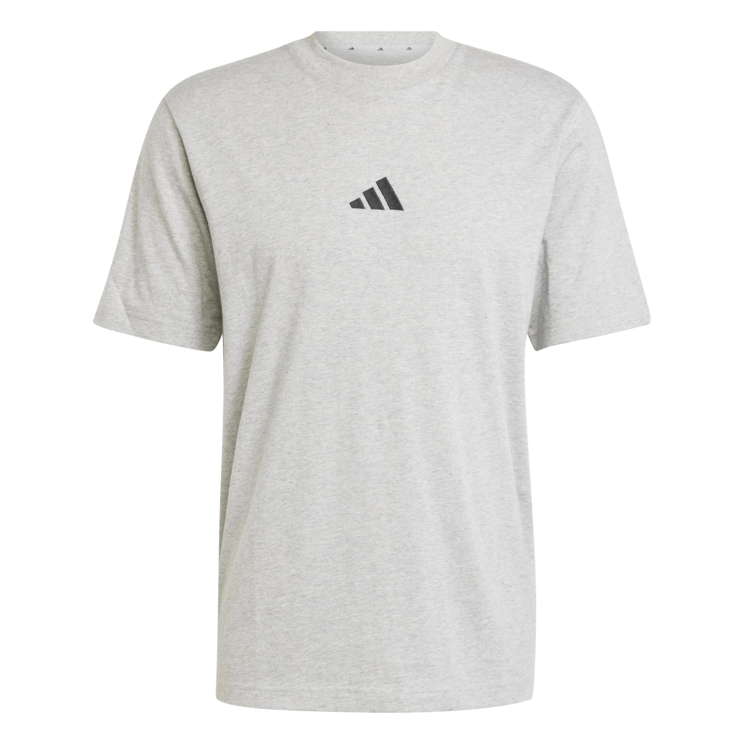 adidas Men's Essentials Small Logo Single Jersey T-Shirt, Medium Grey Heather/Black