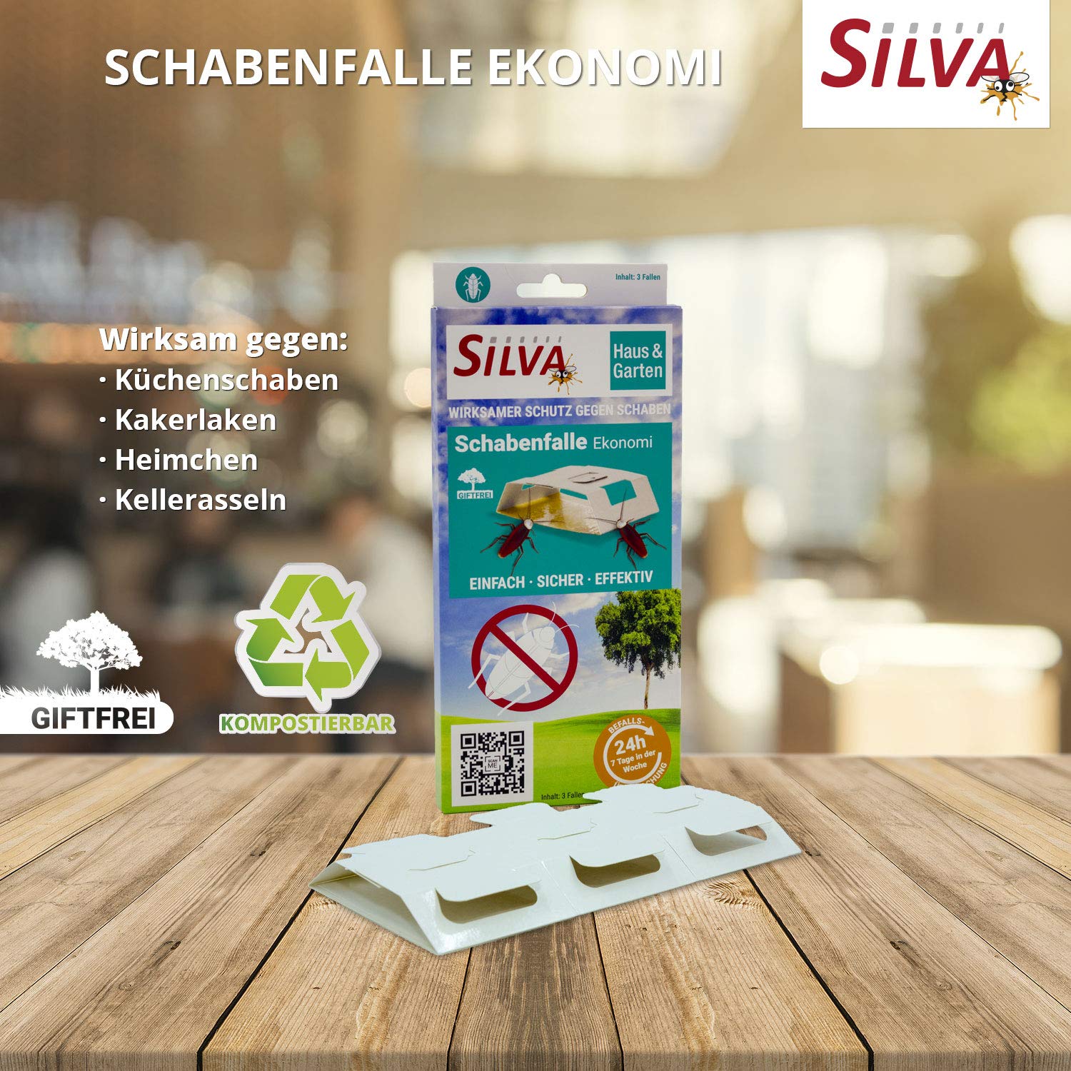 Silva Monitoring Schabenfalle Ekonomi - 300er Super Sparpaket - sichere & effektive Klebefalle
