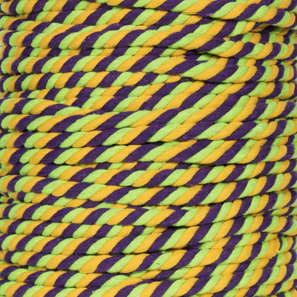 Super Soft 3 Strand Twisted Cotton Rope (Tootie Fruity, 1/2 Inch x 100 Feet) — image 1