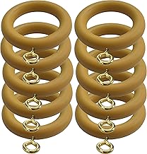 Beech Curtain Rings Drapery Pole Rod Loops Gliders with Eye for 22mm Pole Size: Internal Diameter 28mm, External Diameter 45mm (Pack of 10)