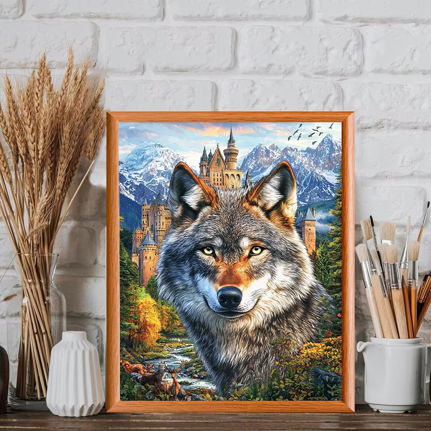 WEISHIWE Dipingere con i Numeri Adulti Lupo animale, 80x100cm s-189 | Paint by Numbers Kit con Pennelli e Acrilico Pigmento, Fai da te Olio La Pittura di Numeri Kit, Decora la Casa, senza Cornice