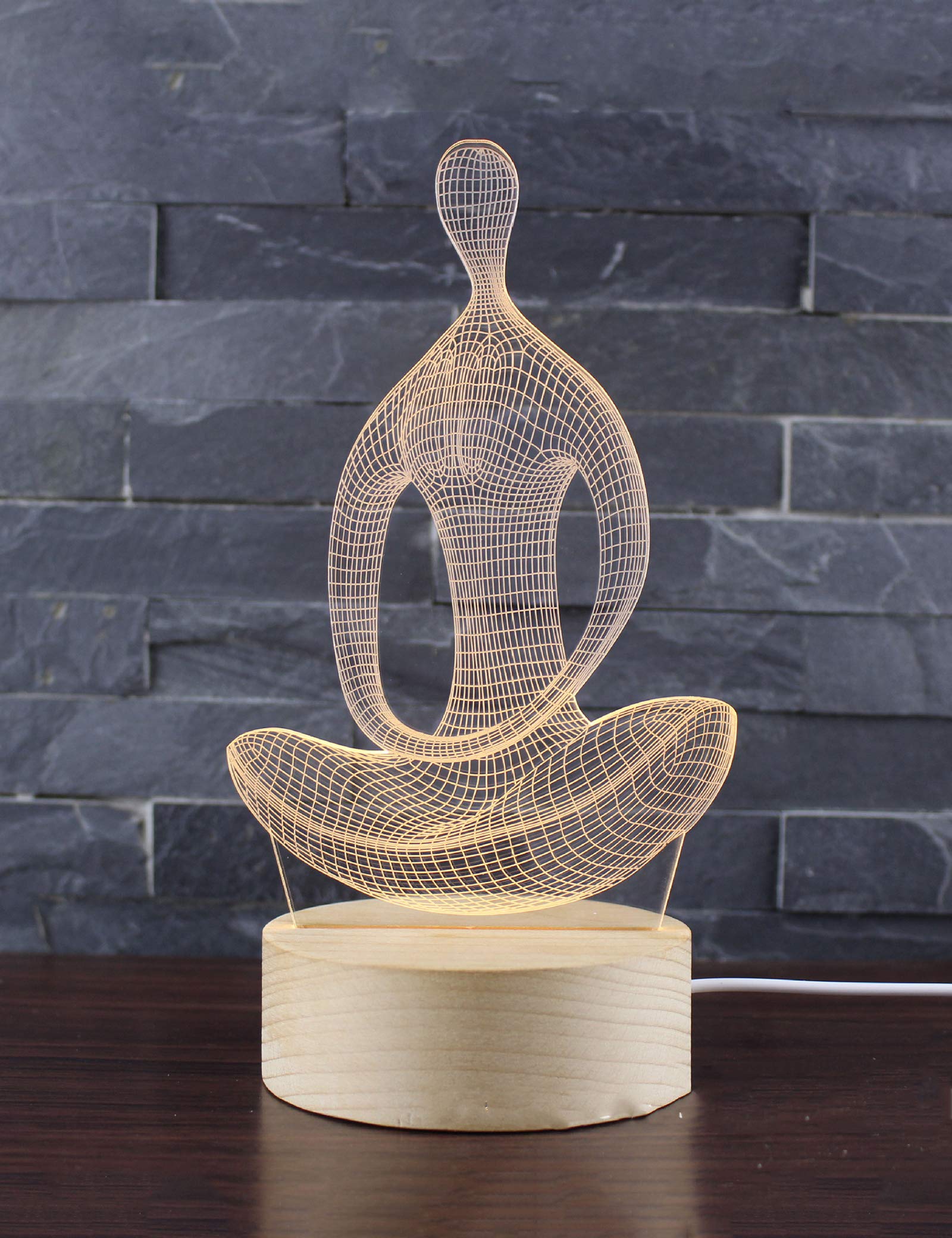 SHDBHD3D Yoga Meditation Night Light Touch Table Desk Optical Illusion Lamps,Warm White Table Lamps for Kids Girls Room Decor Gifts